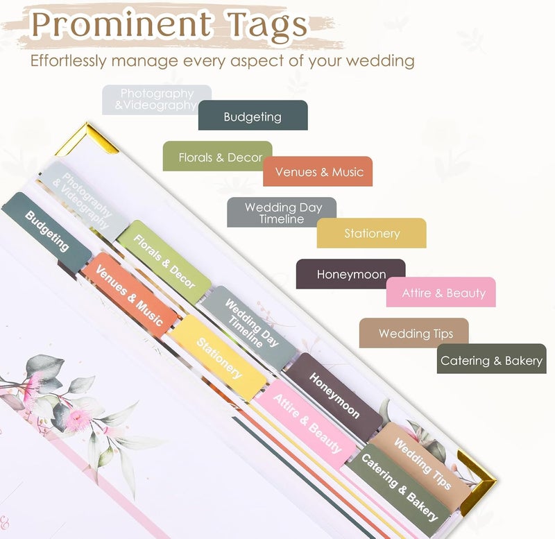 ROXBURGH Wedding Planner Book and Organizer-184 Pages Bridal Wedding Planning Book with Sticker Checklists and Calendars for Bride To Be, Unique Engagement Gifts for Newly Engaged Couples - Image 3